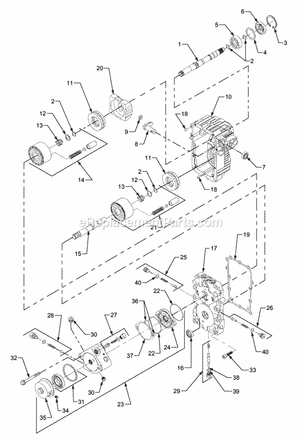Hydrostatic Transmission Diagram and Parts List for GT3204 14A-671-710 Cub Cadet Lawn Tractor